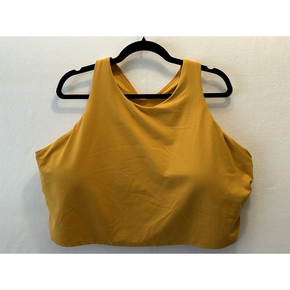 Athleta Stretch Yellow Conscious‎ Crop 3X D-DD Women's Bra Workout  Yoga NWT